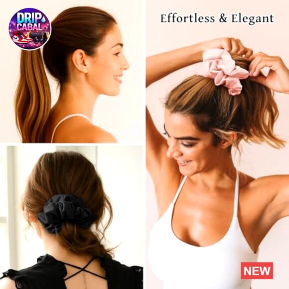Mulberry Silk Scrunchies Set Large Thin Hair Ties No Damage Accessories main image 4